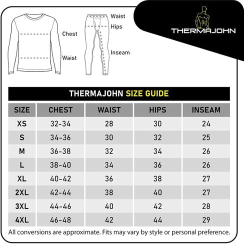 Thermajohn 2 Pack Thermal Underwear for Men Size XL Charcoal & Grey in Saudi Arabia
