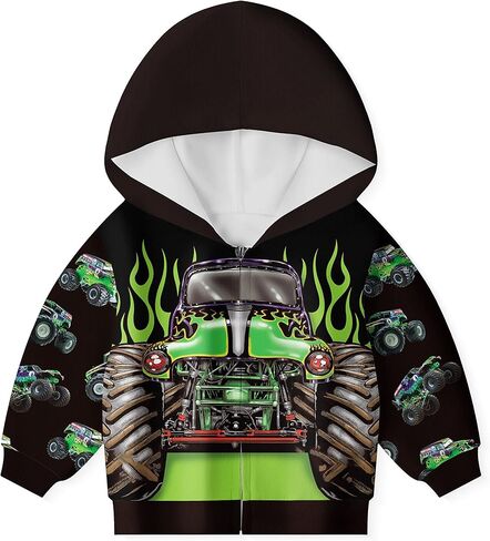 YAMY Monster Car Pant Set for Boy 2PCS Long Sleeves Truck Machine Game Clothing Set Playwear Outfits Suitable for Spring and Winter 2-3Y in Saudi Arabia