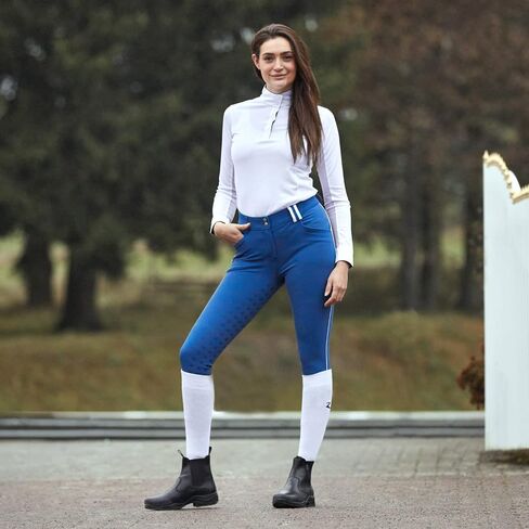 HORZE Rylee Womens High Waisted Breeches with Silicone Grip Full Seat and Pockets in Saudi Arabia