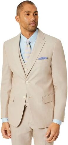 Men's Modern-Fit THFlex Stretch Chambray Suit Separate Jacket (Tan, 40R) in Saudi Arabia