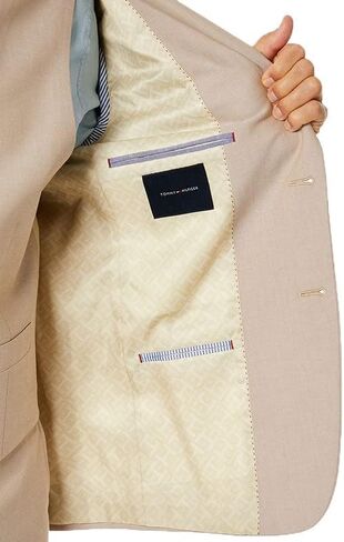 Men's Modern-Fit THFlex Stretch Chambray Suit Separate Jacket (Tan, 40R) in Saudi Arabia