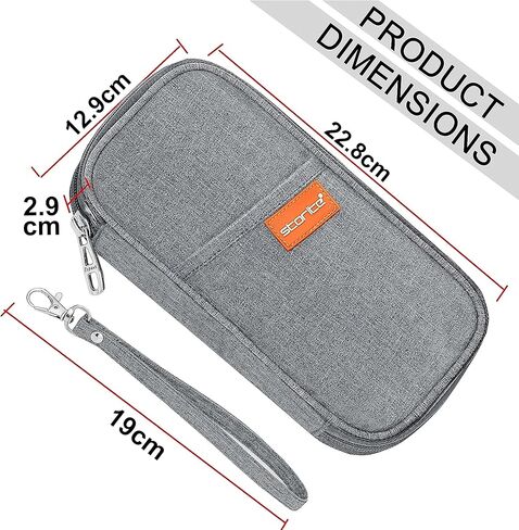 ستورايت حافظة من النايلون لحمل جواز السفر وبطاقات الائتمان للاستخدام اليومي والرحلات الدولية للرجال والنساء، رمادي، عبوة واحدة بلون رمادي، كاجوال in Kuwait