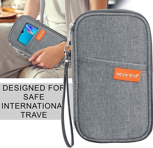 ستورايت حافظة من النايلون لحمل جواز السفر وبطاقات الائتمان للاستخدام اليومي والرحلات الدولية للرجال والنساء، رمادي، عبوة واحدة بلون رمادي، كاجوال in Kuwait