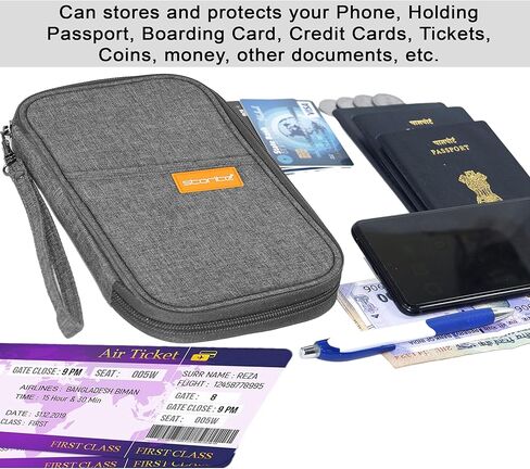 ستورايت حافظة من النايلون لحمل جواز السفر وبطاقات الائتمان للاستخدام اليومي والرحلات الدولية للرجال والنساء، رمادي، عبوة واحدة بلون رمادي، كاجوال in Kuwait