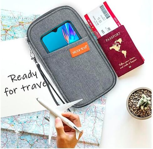 ستورايت حافظة من النايلون لحمل جواز السفر وبطاقات الائتمان للاستخدام اليومي والرحلات الدولية للرجال والنساء، رمادي، عبوة واحدة بلون رمادي، كاجوال in Kuwait