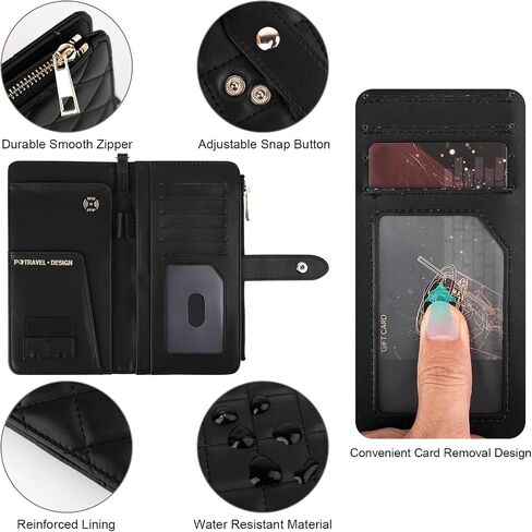 Passport Holder Cover, Quilting Leather Travel Wallet Case with RFID Blocking, Puffer Style Travel Documents Organizer for Passport, Business Cards, Credit Cards, Boarding Pass in Saudi Arabia