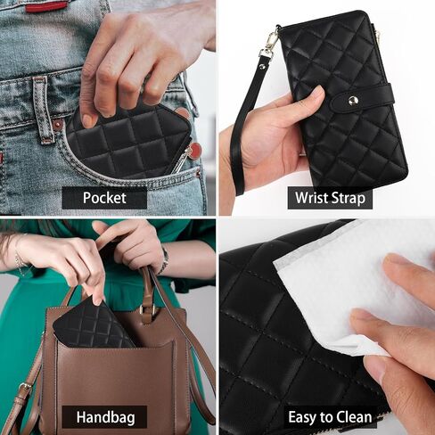 Passport Holder Cover, Quilting Leather Travel Wallet Case with RFID Blocking, Puffer Style Travel Documents Organizer for Passport, Business Cards, Credit Cards, Boarding Pass in Saudi Arabia