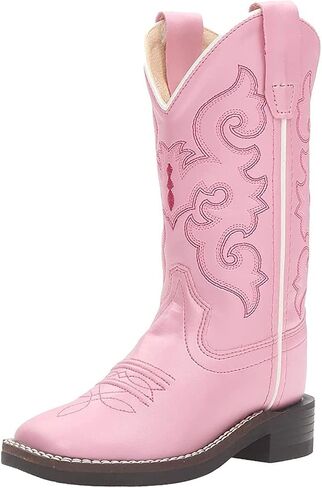 Old West Kids Boots Girl's R W/Silver Toe Rand (Toddler/Little Kid) Boots in Saudi Arabia