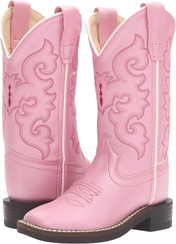 Old West Kids Boots Girl's R W/Silver Toe Rand (Toddler/Little Kid) Boots in Saudi Arabia