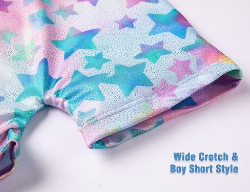 TENVDA Girls Gymnastics Leotards Size 5-6 Years Black Hot Pink Sparkly Stars FittedSleeveless Kids Biketard Tumbling Unitard in Kuwait