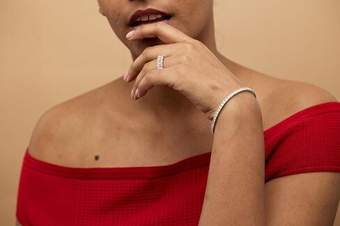 سوار تنس من الماس من Carbon Atelier IGI معتمد من 2 إلى 10 قيراط للنساء I سوار من الذهب الأبيض أو الأصفر عيار 14 قيراط (G-H، VS1-VS2، 2 إلى 10 قيراط) سوار 7 بوصة I Double Safety I 4-Prong Set in Kuwait