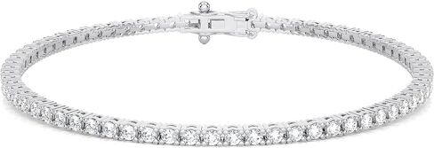 Carbon Atelier IGI Certified 2 to 10 Carat Lab Grown Diamond Tennis Bracelet for Women I 14k White or Yellow Gold Bracelet (G-H, VS1-VS2, 2 to 10 cttw) 7 Inch Bracelet I Double Safety I 4-Prong Set in Saudi Arabia