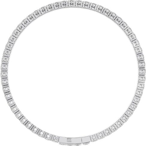 سوار تنس من الماس من Carbon Atelier IGI معتمد من 2 إلى 10 قيراط للنساء I سوار من الذهب الأبيض أو الأصفر عيار 14 قيراط (G-H، VS1-VS2، 2 إلى 10 قيراط) سوار 7 بوصة I Double Safety I 4-Prong Set in Kuwait