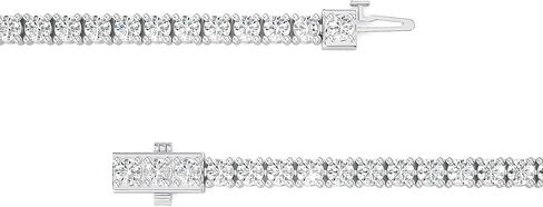 سوار تنس من الماس من Carbon Atelier IGI معتمد من 2 إلى 10 قيراط للنساء I سوار من الذهب الأبيض أو الأصفر عيار 14 قيراط (G-H، VS1-VS2، 2 إلى 10 قيراط) سوار 7 بوصة I Double Safety I 4-Prong Set in Kuwait