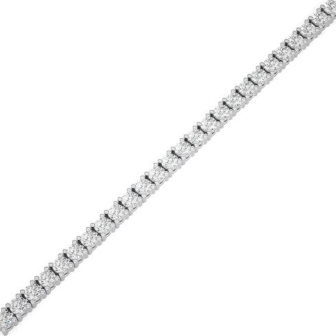 سوار تنس من الماس من Carbon Atelier IGI معتمد من 2 إلى 10 قيراط للنساء I سوار من الذهب الأبيض أو الأصفر عيار 14 قيراط (G-H، VS1-VS2، 2 إلى 10 قيراط) سوار 7 بوصة I Double Safety I 4-Prong Set in Kuwait