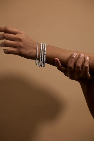 سوار تنس من الماس من Carbon Atelier IGI معتمد من 2 إلى 10 قيراط للنساء I سوار من الذهب الأبيض أو الأصفر عيار 14 قيراط (G-H، VS1-VS2، 2 إلى 10 قيراط) سوار 7 بوصة I Double Safety I 4-Prong Set in Kuwait