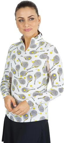 IBKUL Athleisure Wear Sun Protective UPF 50+ Icefil Cooling Tech Venus Print Long Sleeve Mock Neck Top – 10493 in Saudi Arabia