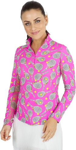 IBKUL Athleisure Wear Sun Protective UPF 50+ Icefil Cooling Tech Venus Print Long Sleeve Mock Neck Top – 10493 in Saudi Arabia
