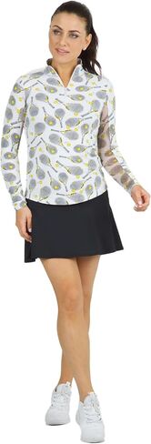 IBKUL Athleisure Wear Sun Protective UPF 50+ Icefil Cooling Tech Venus Print Long Sleeve Mock Neck Top – 10493 in Saudi Arabia