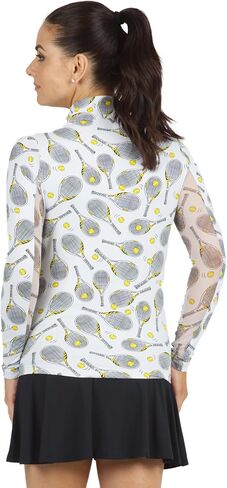 IBKUL Athleisure Wear Sun Protective UPF 50+ Icefil Cooling Tech Venus Print Long Sleeve Mock Neck Top – 10493 in Saudi Arabia