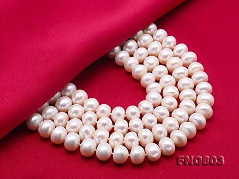 قلادة JYX Pearl طويلة طويلة مصنوعة من مادة AA جودة 8-9 مم دائرية بيضاء لؤلؤ صناعي من اللؤلؤ الطازج عقد طويل سويتر in Kuwait
