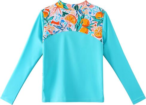 TFJH E 2PCS Girls Long Sleeve Swimsuit UV 50+ Rashguard Tankini Set Kids Swimwear Zipper 3-12Y in Kuwait