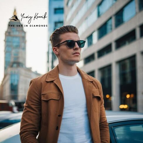 Yury Konnik Sunglasses for men women with uv protection, polarized effect UVA/UVB/UV400 wayfarer frame made of bamboo black in Saudi Arabia