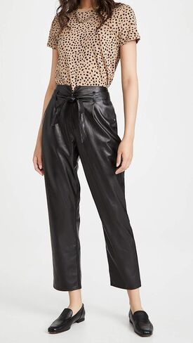 PAIGE Women's Melila Vegan Leather Paperbag Waist Pant in Saudi Arabia