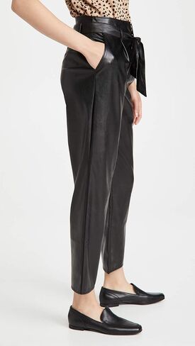 PAIGE Women's Melila Vegan Leather Paperbag Waist Pant in Saudi Arabia