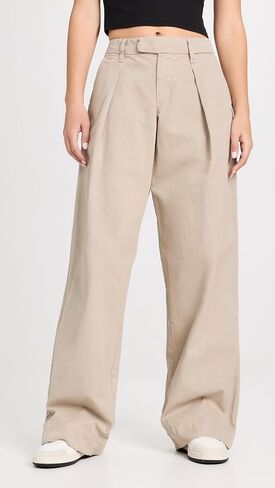 Women's Lola Pleat Khaki Pants in Saudi Arabia