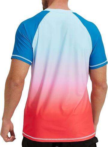 VAYAGER Mens Swim Shirt Short Sleeve UPF 50+ Rash Guard Quick Dry Water Beach Shirts Sun Protection T Shirts in Saudi Arabia