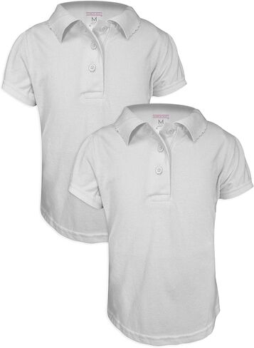 مجموعة من 2 قمصان بولو بيكيه بأكمام قصيرة للفتيات من Andrew Scott Basics/قمصان بولو للزي المدرسي in Kuwait