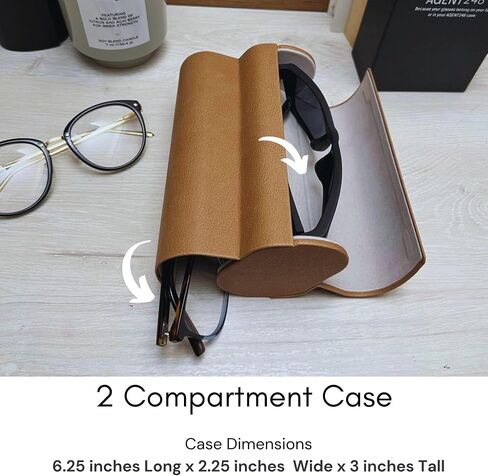 Eyeglass and Sunglass 2-Compartment Travel Case in Saudi Arabia