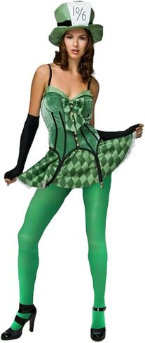 Urieo St. Patrick's Day Striped Tights Hosiery Green Opaque Footed Pantyhose Irish Costume Long Stockings for Women and Girls(Pack of 2 in Kuwait