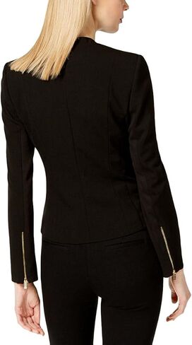 Calvin Klein Womens Long Sleeve Snap Neck Jacket Black 8 in Saudi Arabia