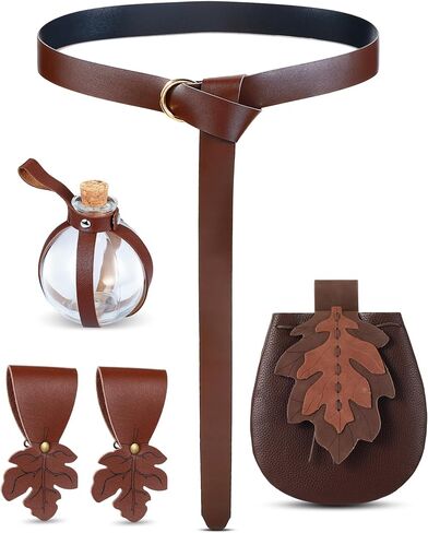 6 Pcs Women Renaissance Accessories Leaf Belt Bag Medieval Viking Belt Potion Bottles Leather Skirt Hikes in Saudi Arabia