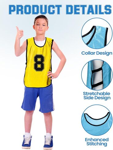 Suhine 48 Pcs Soccer Penny for Sports Assorted Colors Soccer Scrimmage Vests Team Practice Jersey for Adults Kids in Saudi Arabia