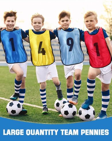 Suhine 48 Pcs Soccer Penny for Sports Assorted Colors Soccer Scrimmage Vests Team Practice Jersey for Adults Kids in Saudi Arabia