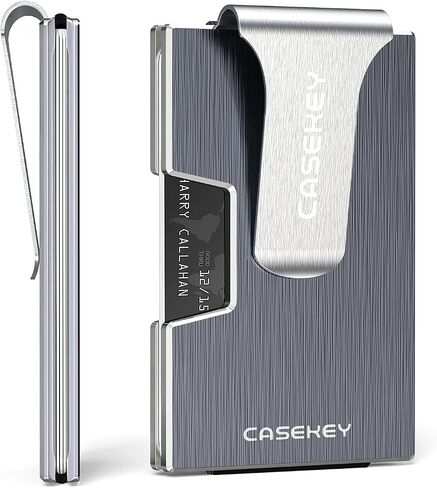 Total Minimalist Metal Pocket RFID Blocking Wallet | Pocket Credit Card Holder | NFC protecting Wallet, Slim men's (Blue), Small in Saudi Arabia
