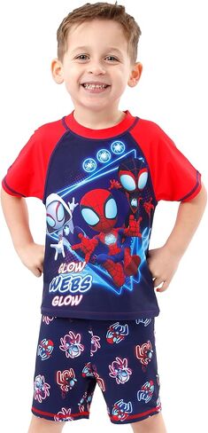 Marvel Spidey and His Amazing Friends Two Piece Boys Swimsuit | Spiderman Swimsuit for Boys | Bathing Suit Set | Blue 5 in Saudi Arabia