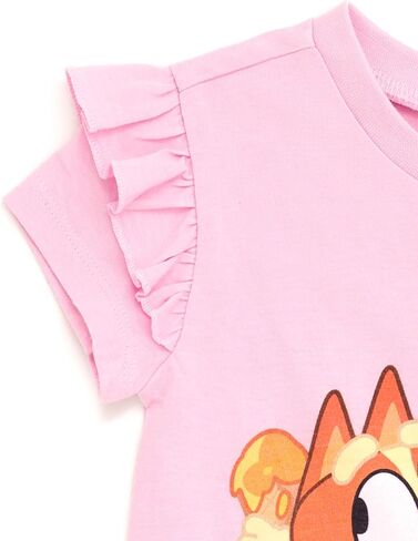 Bluey Girls T-Shirt and Chambray Shorts Outfit Set Toddler to Big Kid Sizes (2T - 10-12) in Saudi Arabia