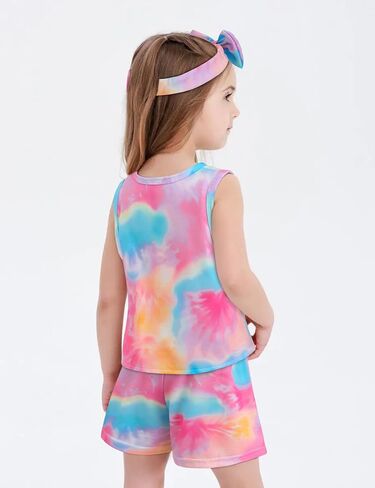 ملابس فتاة لطيف بلا أكمام تي شيرت الأعلى شرقية الخصر السراويل طفل فتاة وتتسابق 3PCS مجموعات الملابس in Kuwait