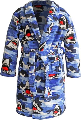 Plush for life Boys Robe Long Sleeves with Pockets, Kimono Style Kids Bathrobe Soft Plush Fluffy Robes, Great Gifts for Kids in Saudi Arabia