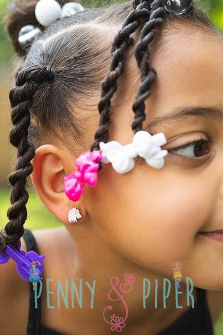 Penny & Piper Unicorn Earrings for Girls - Cute Sterling Silver Kids Earrings - Hypoallergenic Stud Earrings for Little Girls with Secure Screwback - Little Girl Earrings for Kid & Toddler in Saudi Arabia