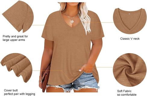 RITERA Women Plus Size Tops Tie Dye V Neck Shirt Floral Camo Summer Short Sleeve Tunic Oversized Ladies Blouse XL-5XL in Saudi Arabia