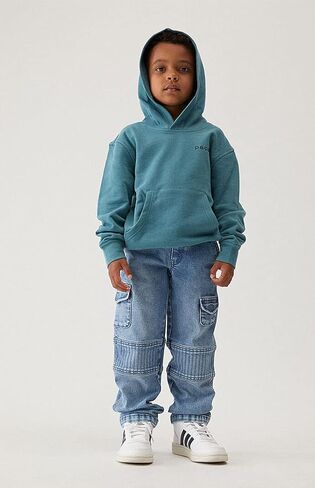 بنطلون جينز PacSun Kids باللون الأزرق الفاتح بخصر مطاطي in Kuwait