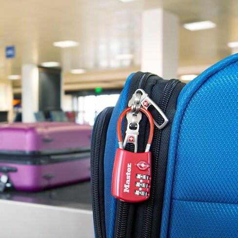 Master Lock TSA Set Your Own Combination Luggage Lock, TSA Approved Lock for Backpacks, Bags and Luggage, Colors May Vary & 4688D Set Your Own Combination TSA Approved Luggage Lock, 1 Pack, Red in Saudi Arabia