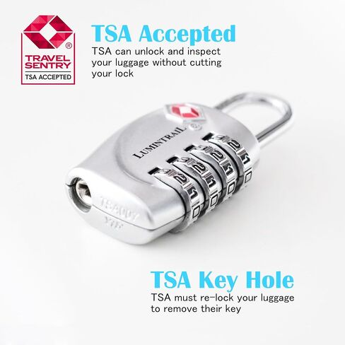 Lumintrail 4-Digit TSA Approved Lock, 1 Pack Bundle with Three 4ft Cables in Saudi Arabia