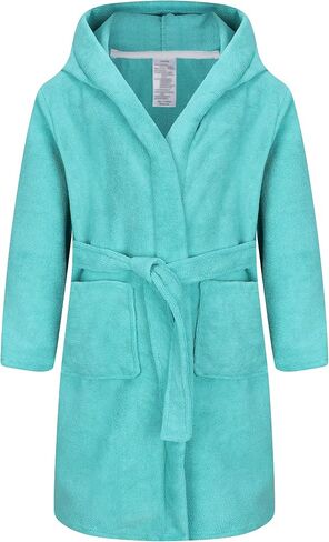 Kids Soft Towel Hooded Robe Cotton Bathrobe for Girls 5-16 Years in Kuwait
