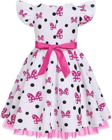 IMEKIS Toddler Baby Girl Mouse Birthday Dress Princess Ruffle Sleeve Polka Dots Cake Smash Halloween Costume Cosplay in Saudi Arabia